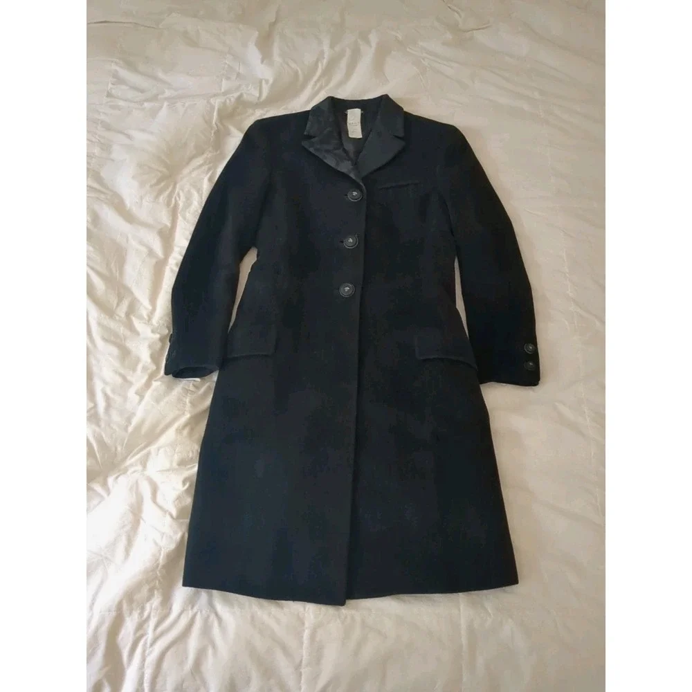 GORGEOUS!! Vtg Gianni Versace Couture Wool Angora Overcoat Pea Coat Button XS Sm